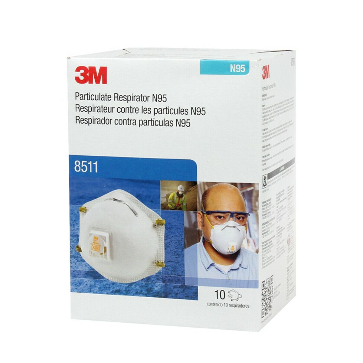 Buy 3m 8511 N95 Particulate Respirator W/exhalation Valve 10 Masks/box ...