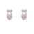 Import Romantic Chic Pink Diamond Crystal Heart Dangle Earrings Pink from China