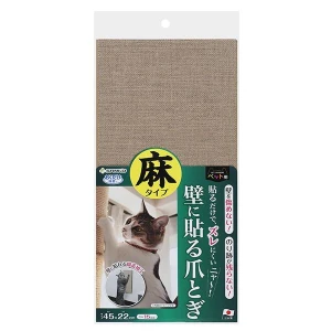 Cat scratcher that can be attached to the wall with adhesive, hemp