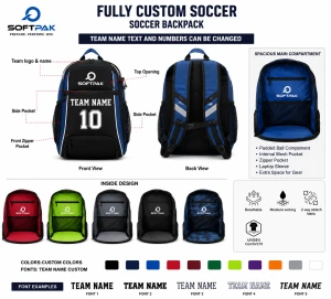 Custom Sublimated Soccer Backpacks with Personalized Designs