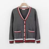 Spring and autumn sweaters men's and women's knitted cardigan thick V-neck single breasted top coat work clothes