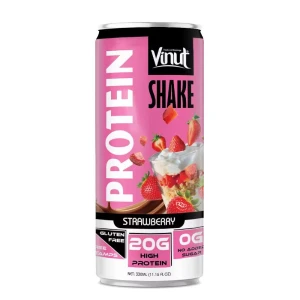Ready to Drink Protein Shake with Strawberry Flavor VINUT 330ml Free Sample Customized Design OEM ODM Service Private L