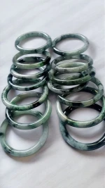 Natural Jade Bracelet – Elegant Handcrafted Green Jade Bangles (55mm–57mm)