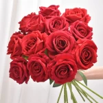 Fake Plastic Simulation Artificial Rose Flowers for Home Wedding Party Events Decoration