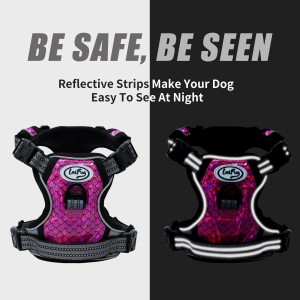 Laifug Dog Harness No Pull, Pet Harness with Retractable Cord, Adjustable Padded Dog Harness