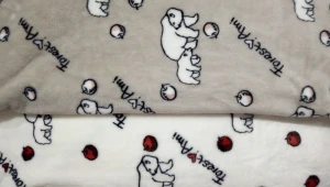 Microfiber Bear Printed Bedding Curtain Blankets Home Textile Fleece Fabric