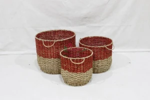Handwoven Seagrass Storage Basket for Home & Bedroom-SD20604B-3MC