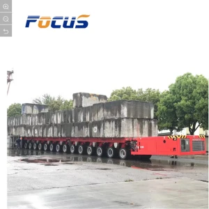 Hydraulic Steering Axle Heavy Loading Flat Lowbed Semi Trailer/Modular Trailer/Special Vehicle Transporting Over Heavy