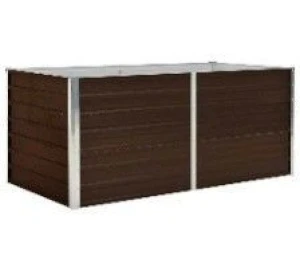 vidaXL Raised Garden Bed Brown Galvanized steel Large Durable