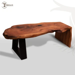 The table features a design that combines natural wood craftsmanship