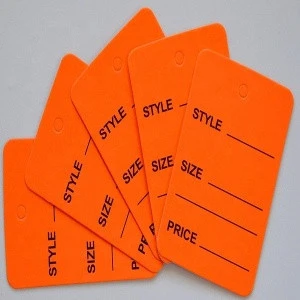 1 Part Orange Paper Tags for Label Garments