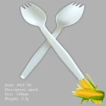 148 mm Single-Use Biodegradable Cornstarch Cutlery Knife Fork Spoon