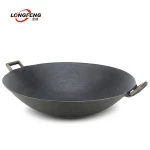 16 inch Traditional Chinese Cast Iron Wok cookware set with vegetable oil