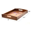17.7 x 13 x 2.4 HotSelling Black Walnut Custom Soild Wood Large Size Wood Serving Tray with Handle