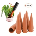 17.8 * 5.4 cm Terracotta Plant Waterer Garden Watering Spikes 6 Pack Set  Self-Irrigation Watering Stakes