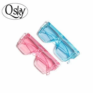 18517 Oversized Square Sun Glasses 2019 Fashion UV400 Transparent Sunglasses Pink