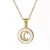 Import 18K Shell Round Stainless Steel Letter Pendant Titanium Steel 26 English Capital Letter Necklace Female from China