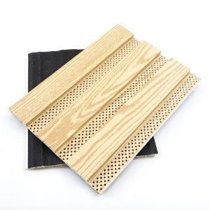 195mm bamboo  fiber perforated  interior decorative composite acoustic panel for cinema