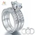 Import 2 Carat Round Cut Solid Sterling 925 Silver 3-Pcs Wedding Engagement Ring Set Jewelry Accept Drop Shipping from China