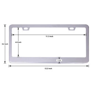 2 Holes License Plate Frame, Stainless Steel Car Licence Plate