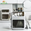 2 Tiers Kitchen Organizer Standing Cutlery Shelf Storages And Holders Box Dish Drying Rack