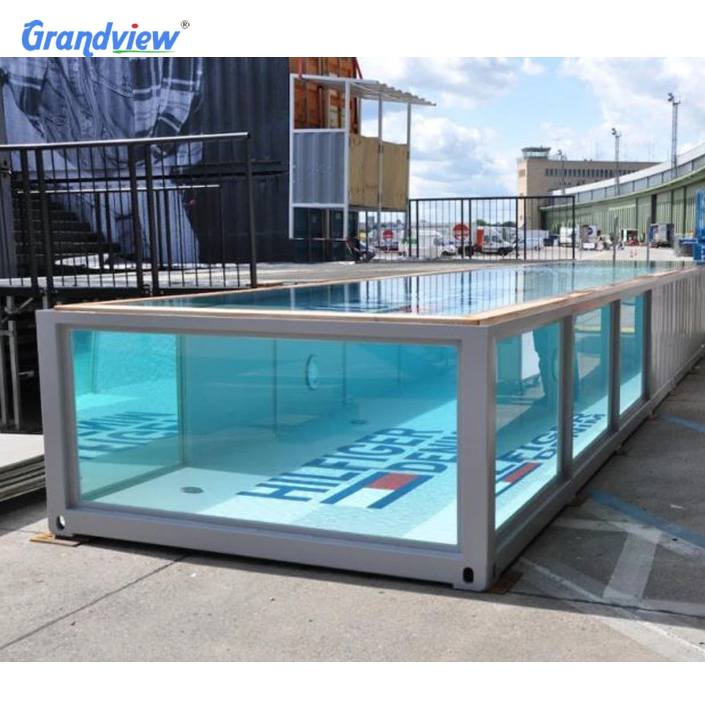 20 feet 40 ft customized waterproof luxury above ground shipping container swimming pool