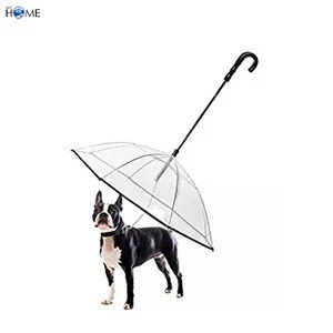 20 Inch Easy View Transparent Folding Pet Dog Umbrella with Leash