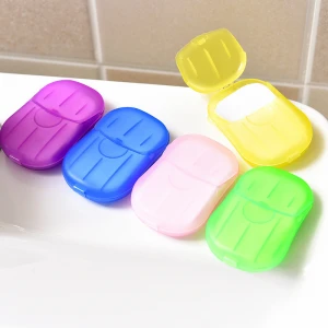 20 Pcs / Box Kids Gift Japanese Anti Bacterial Hotel Cleaning Luxury Round Flower Portable Hand Paper Soap