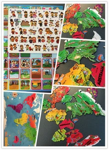 2015 brand NEW cartoon world map puzzle creative magnetic learning educational toys for kids