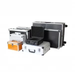 2015 OEM Silver Multifunctional -Sided Open Aluminum Hard Shell Gun Case with Carrying Handle, Aluminum Case