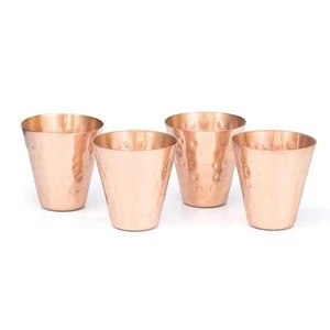 2019 New Design 2 oz Copper shot glasses cup set/ hammered solid copper shot cups for ice cold vodka, tequila, whisky.