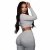 Import 2020 Designer Clothing long sleeve crop top screw thread high waist leggings women gym clothes from China