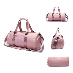 2020 Fashionable Woman Fitness Shoe Compartment Pink Duffel Bag Travel
