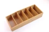 2020 Hot Sale Bamboo 5 Compartments Tea Bag Organizer Wooden box with transparent lid Tea Box