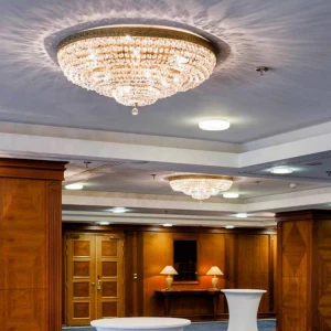 2020 modern customized large luxurious indoor lobbly hotel crystal led ceiling lamp