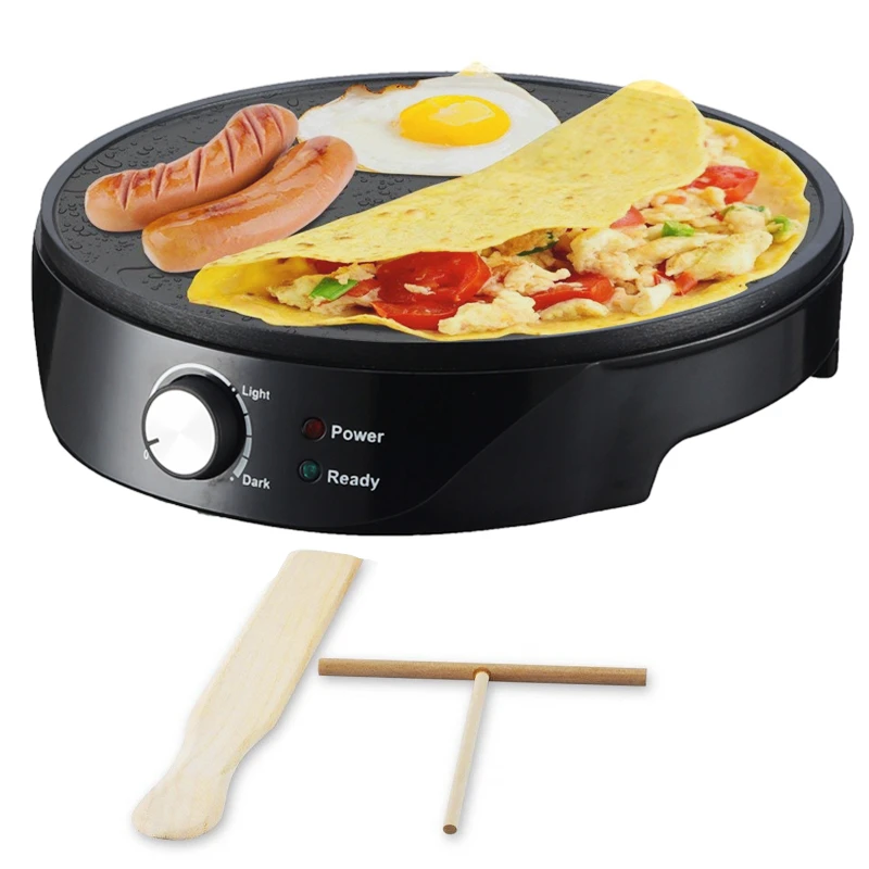 2021 Electric Crepe Maker with Adjustable Temperature Control Griddle Hot Plate