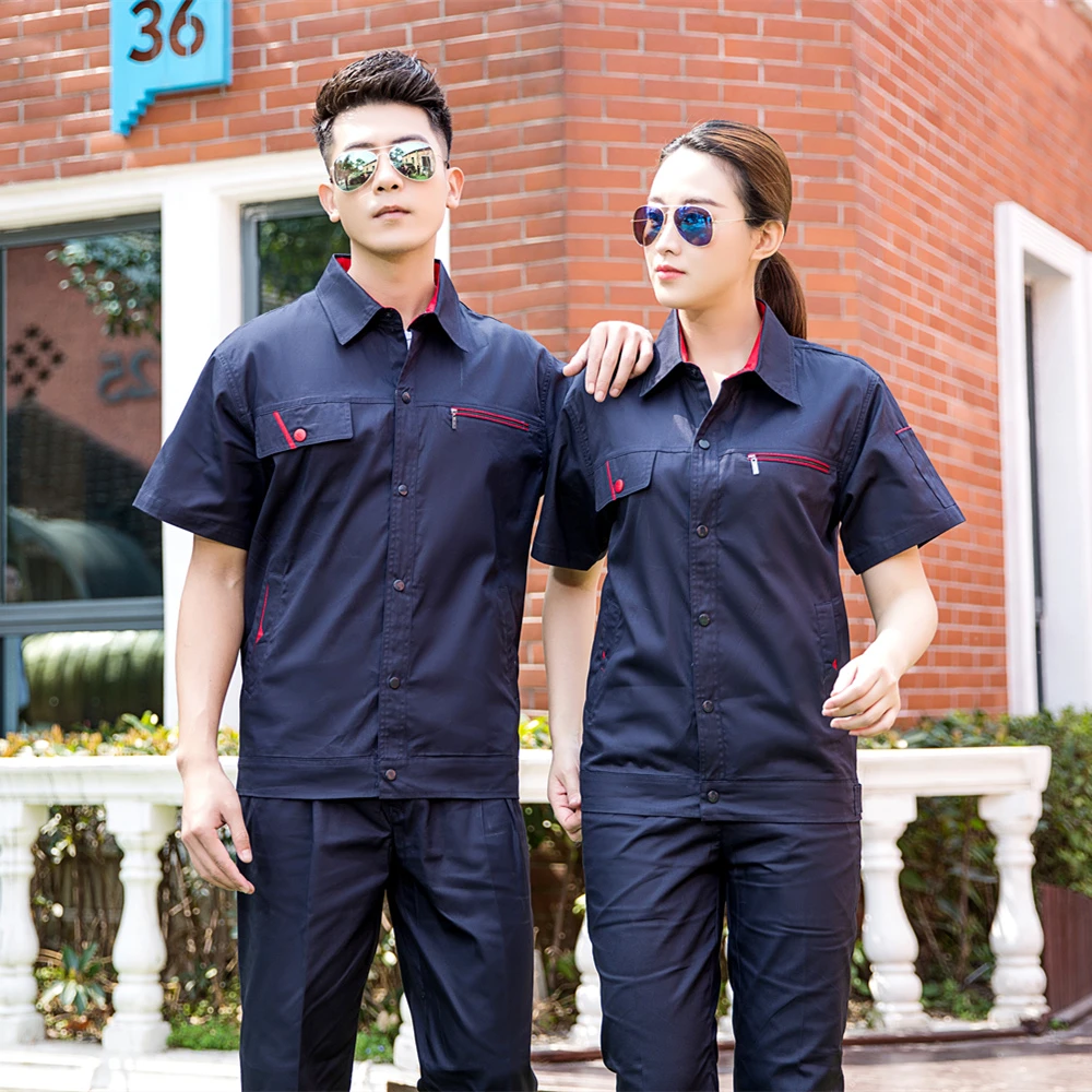2021 factory  pure cotton short sleeve workwear uniform