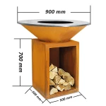2021 new design wood burning stove fire pit table korean bbq grill table, grill bbq , charcoal bbq grill