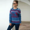 2021 New fashion Snowflake Fawn Jacquard Long Sleeve Christmas Pullover Sweater