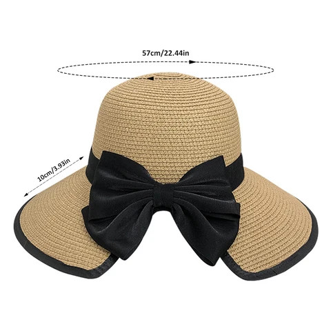 2024 New Fashion Straw Hat Custom Wide Brim Wholesale Outdoor Beach Hat Ladies Style Foldable Panama Hat With Bowknot Ribbon
