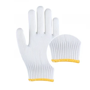21-26cm Size and White Color of thread cotton knitted gloves