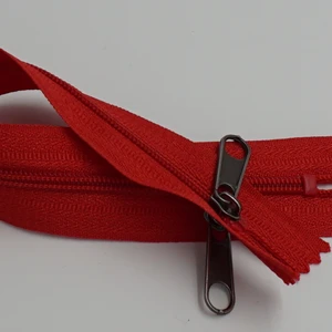 #3, #5, #8 DTM plastic Nylon Zipper with plastic rubber metal double puller for Children&#039;s wear