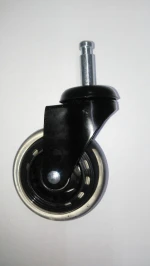 3 Inch Office Chair Caster Clear PU Wheel Furniture CASTER Single Ball Bearings 3 Inch/75mm Zinc and Chrome with Grip Ring Stem