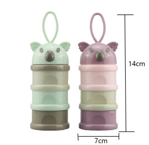 3-layer two-color koala style portable baby food storage box