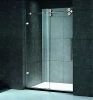 3 panel sliding sliding shower door with curved glass
