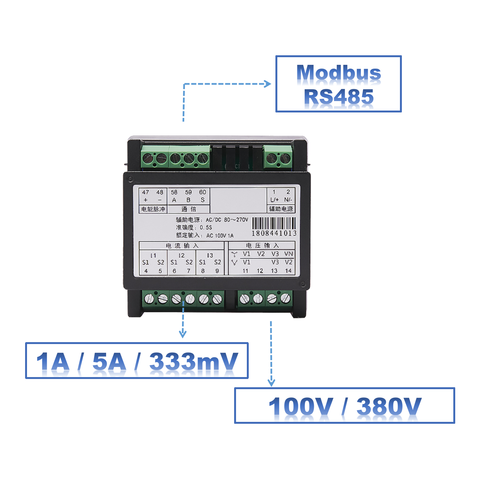 Buy 3 Phase Multi-function Ac 1a 5a Rs485 Modbus Lcd Digital Power ...