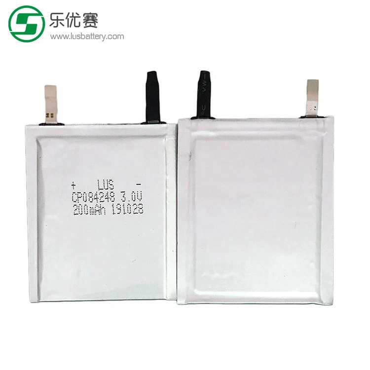 3.0v 200mah ultra thin Battery CP084248 flexible lithium battery for Intelligent solution