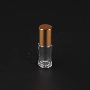 3ml mini glass roll-on bottles with gloded lid portable perfume bottle empty cosmetic packaging