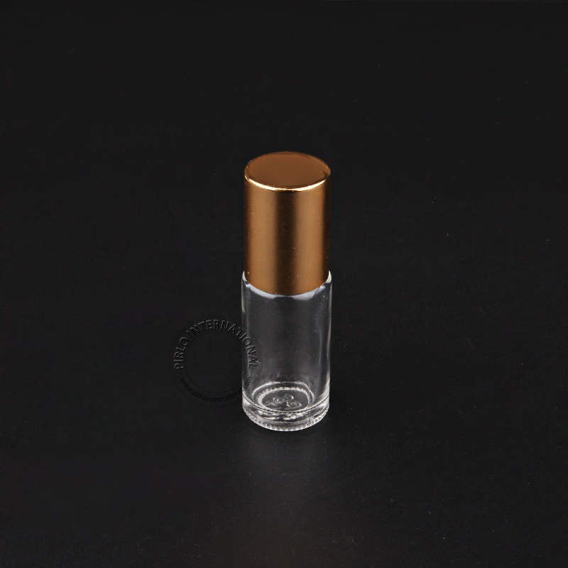 3ml mini glass roll-on bottles with gloded lid portable perfume bottle empty cosmetic packaging