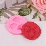 3pcs 3D Strawberry silicone chocolate molds fondant tools cake decorating